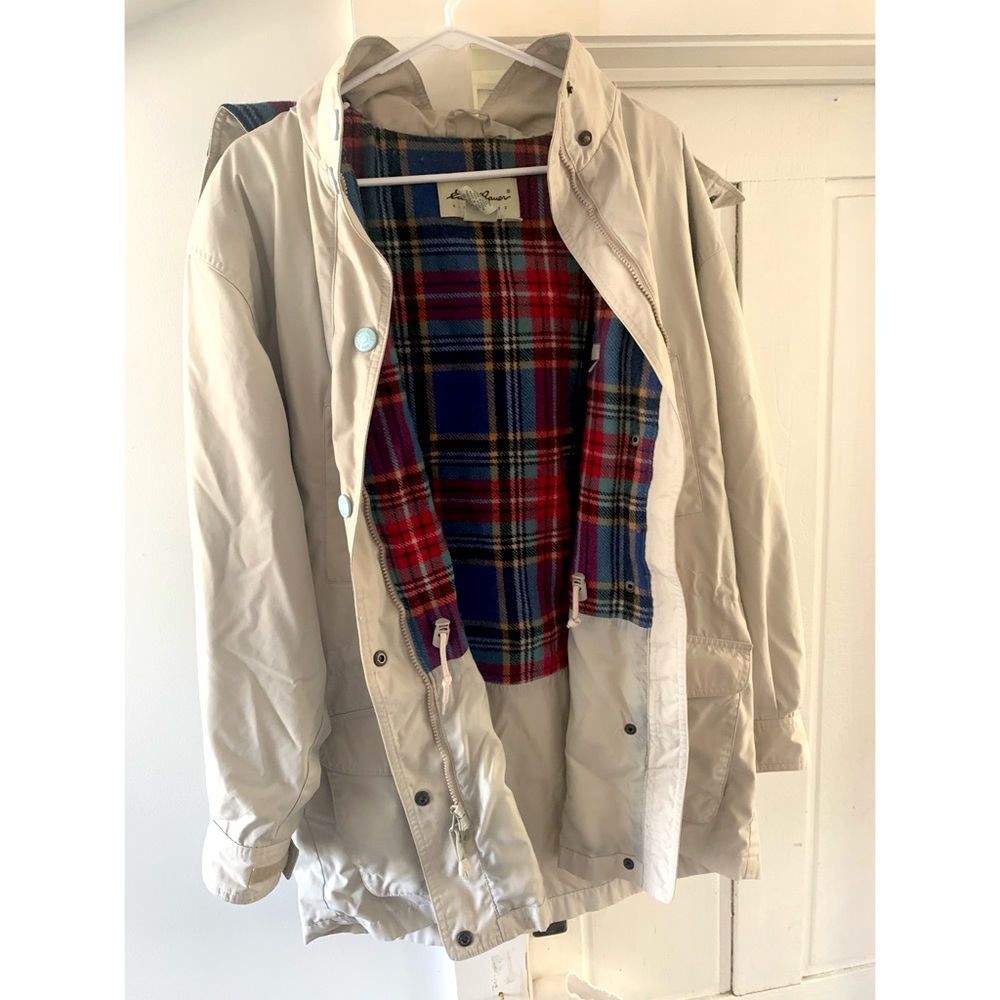 Vintage Eddie Bauer Parka Jacket Plaid Inside